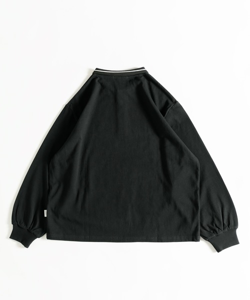 MUHET(ミュエータ)の「ライン入りポロロンT(Tシャツ/カットソー・レディース・スミクロ/ライトブルー/オフホワイト・MEDIUM/X-LARGE)」の5枚目の写真