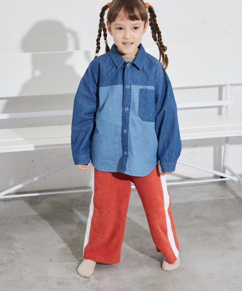 pairmanon（ペアマノン）の「パイル サイドライン ジャージパンツ（その他パンツ・キッズ・テラコッタ/ベージュ/ネイビー・150/110/140/100/120/130/90）」の4枚目の写真