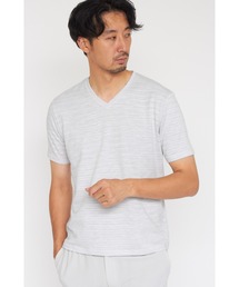 HIGH STREET | HIGH STREET∴ABSかすれ千鳥JQ半袖Vネックカットソー(Tシャツ/カットソー)