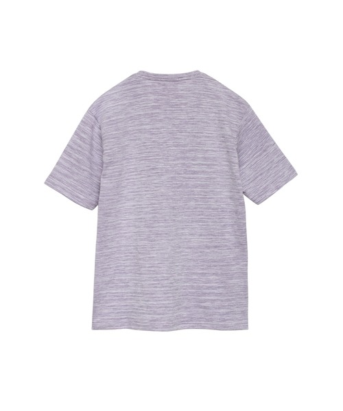 HIGH STREET（ハイストリート）の「HIGH STREET∴ABSかすれ千鳥JQ半袖Vネックカットソー（Tシャツ/カットソー・メンズ・アイボリー/ネイビー/パープル系その他・LL/L/M）」の4枚目の写真