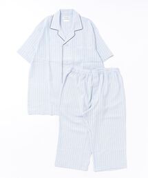 mila schon（ミラショーン）の「【mila schon】シルク混クレープストライプ　半袖・7分丈パンツ　パジャマ（ルームウェア/パジャマ）」