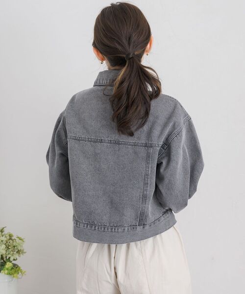 RETRO GIRL（レトロガール）の「袖ロールアップデニムJK（デニムジャケット・レディース・ブルー系その他5/ブラック/ブルー・FREE）」の13枚目の写真