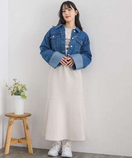 RETRO GIRL（レトロガール）の「袖ロールアップデニムJK（デニム