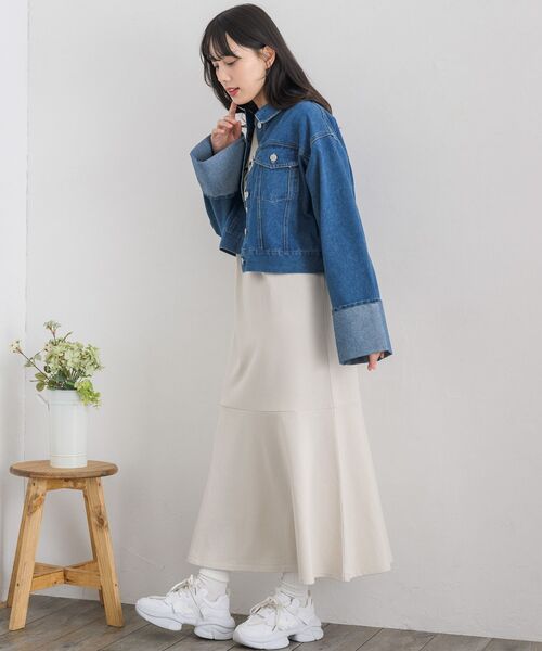 RETRO GIRL（レトロガール）の「袖ロールアップデニムJK（デニムジャケット・レディース・ブルー系その他5/ブラック/ブルー・FREE）」の16枚目の写真