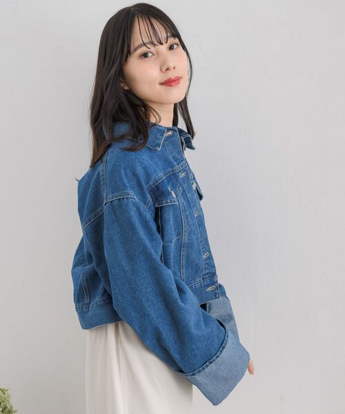 RETRO GIRL（レトロガール）の「袖ロールアップデニムJK（デニム
