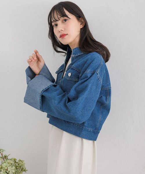 RETRO GIRL（レトロガール）の「袖ロールアップデニムJK（デニム