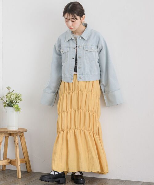 RETRO GIRL（レトロガール）の「袖ロールアップデニムJK（デニムジャケット・レディース・ブルー系その他5/ブラック/ブルー・FREE）」の22枚目の写真