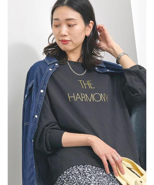 Samansa Mos2 blue（サマンサモスモスブルー）の「ラメロゴプリントロンT（Tシャツ/カットソー・レディース・グレー/オフホワイト/チャコールグレー・F）」の18枚目の写真