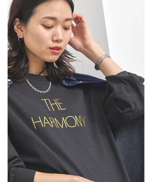 Samansa Mos2 blue（サマンサモスモスブルー）の「ラメロゴプリントロンT（Tシャツ/カットソー・レディース・グレー/オフホワイト/チャコールグレー・F）」の19枚目の写真