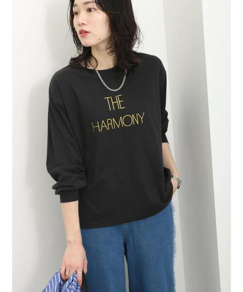 Samansa Mos2 blue（サマンサモスモスブルー）の「ラメロゴプリントロンT（Tシャツ/カットソー・レディース・グレー/オフホワイト/チャコールグレー・F）」の14枚目の写真