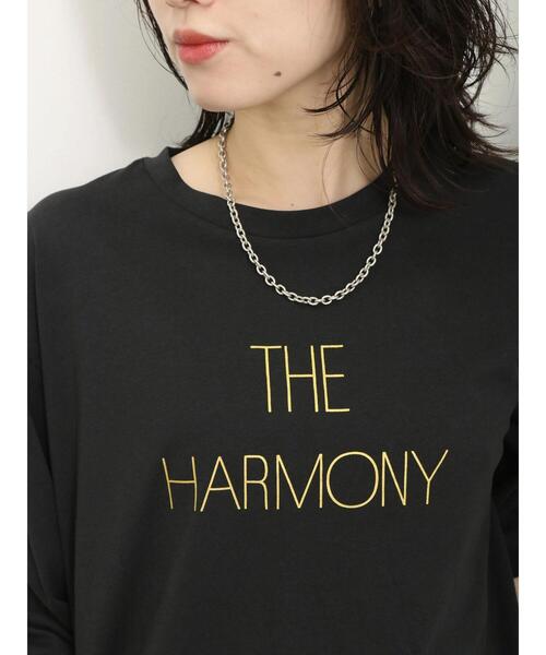 Samansa Mos2 blue（サマンサモスモスブルー）の「ラメロゴプリントロンT（Tシャツ/カットソー・レディース・グレー/オフホワイト/チャコールグレー・F）」の8枚目の写真