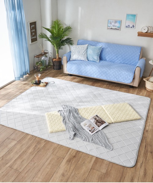 セール】もちもちひんやり冷感低反発ラグ(130×185cm )（ラグ/マット