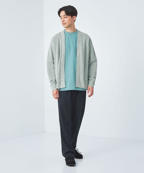 green label relaxing（グリーンレーベルリラクシング）の「リネン アゼ イージーカーディガン（カーディガン/ボレロ・メンズ・ケリー/ライトグレー/ピンク/ライトブルー・S/XL/M/L）」の5枚目の写真