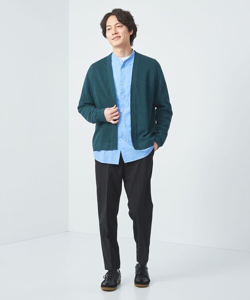 green label relaxing（グリーンレーベルリラクシング）の「リネン アゼ イージーカーディガン（カーディガン/ボレロ・メンズ・ケリー/ライトグレー/ピンク/ライトブルー・S/XL/M/L）」の6枚目の写真