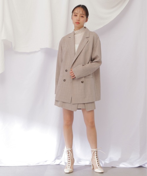 JILL by JILL STUART（ジルバイジルスチュアート）の「◇トロピカルダブル釦ジャケット（テーラードジャケット・レディース・ダークグレー/ダークブラウン・SMALL/MEDIUM）」の17枚目の写真