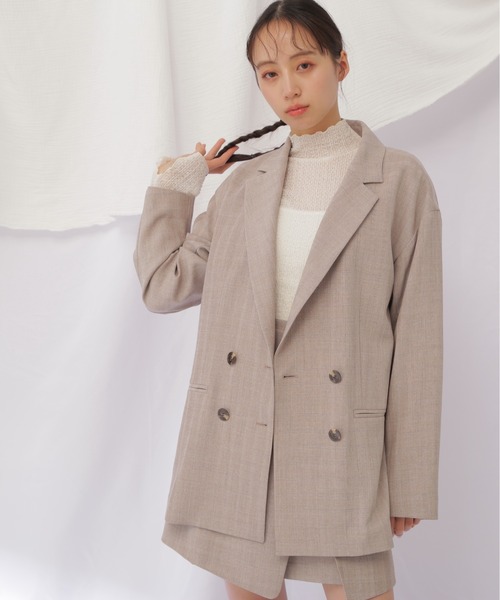 JILL by JILL STUART（ジルバイジルスチュアート）の「◇トロピカルダブル釦ジャケット（テーラードジャケット・レディース・ダークグレー/ダークブラウン・SMALL/MEDIUM）」の14枚目の写真