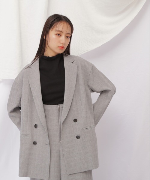 JILL by JILL STUART（ジルバイジルスチュアート）の「◇トロピカルダブル釦ジャケット（テーラードジャケット・レディース・ダークグレー/ダークブラウン・SMALL/MEDIUM）」の20枚目の写真