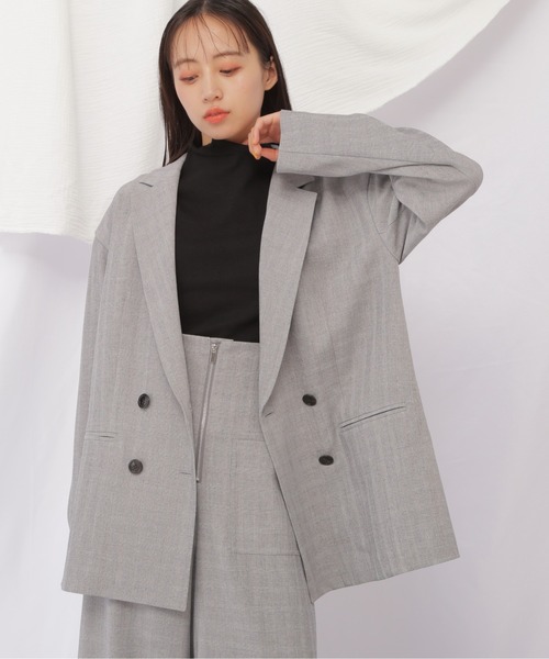 JILL by JILL STUART（ジルバイジルスチュアート）の「◇トロピカルダブル釦ジャケット（テーラードジャケット・レディース・ダークグレー/ダークブラウン・SMALL/MEDIUM）」の21枚目の写真