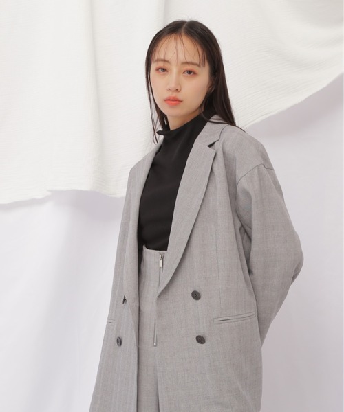 JILL by JILL STUART（ジルバイジルスチュアート）の「◇トロピカルダブル釦ジャケット（テーラードジャケット・レディース・ダークグレー/ダークブラウン・SMALL/MEDIUM）」の22枚目の写真