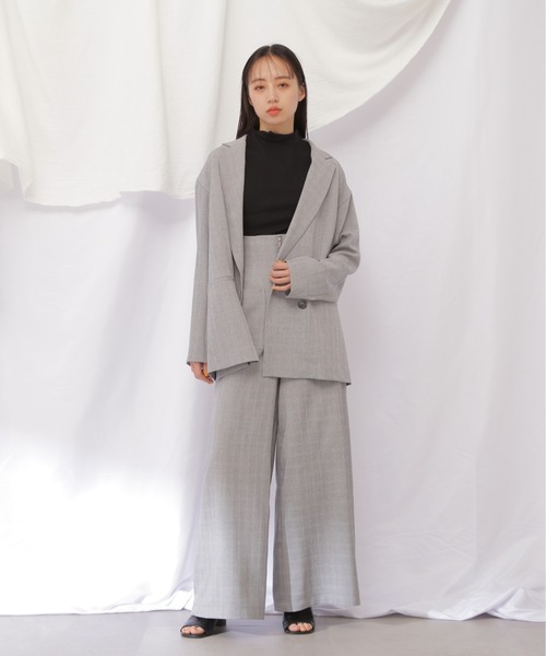 JILL by JILL STUART（ジルバイジルスチュアート）の「◇トロピカルダブル釦ジャケット（テーラードジャケット・レディース・ダークグレー/ダークブラウン・SMALL/MEDIUM）」の4枚目の写真