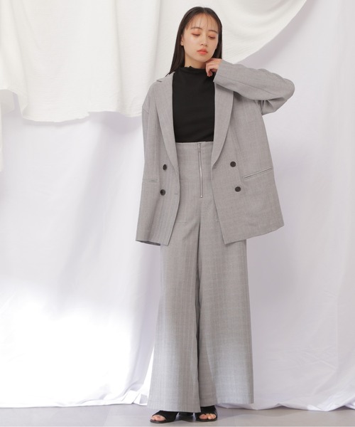 JILL by JILL STUART（ジルバイジルスチュアート）の「◇トロピカルダブル釦ジャケット（テーラードジャケット・レディース・ダークグレー/ダークブラウン・SMALL/MEDIUM）」の5枚目の写真