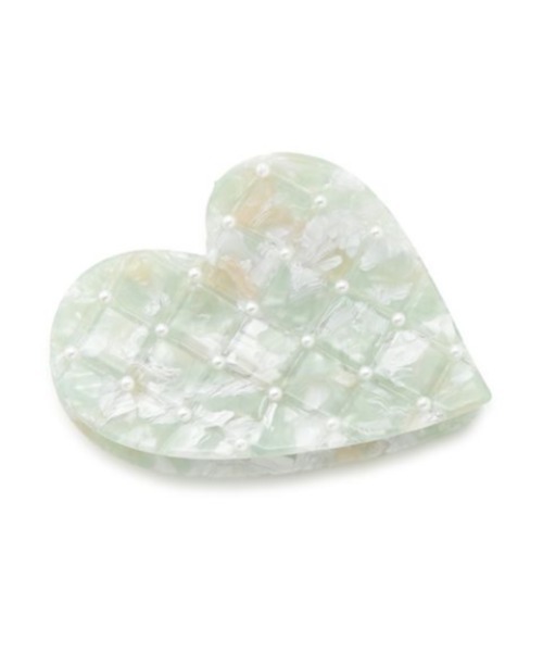 CHANELハート型ストーン付き黒バレッタ（入手困難） 8. 集まれハート好き♡ 一粒0.5ct up ハートシェイプxハート