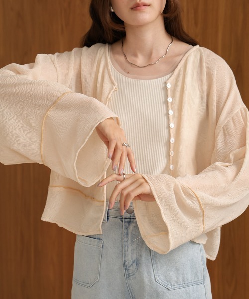 Bab(バブ)の「2WAYカーディガントップス(カーディガン/ボレロ・レディース・ホワイト系その他/ライトグレー/ピンク/アイボリー/ブラック・M)」の3枚目の写真