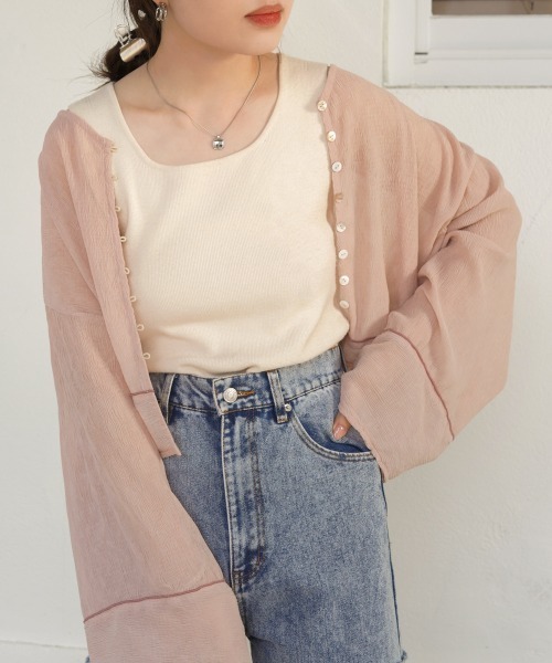 Bab(バブ)の「2WAYカーディガントップス(カーディガン/ボレロ・レディース・ホワイト系その他/ライトグレー/ピンク/アイボリー/ブラック・M)」の5枚目の写真