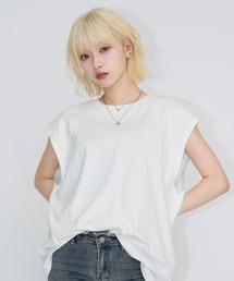 17HR（セブンティーンアワーズ）の「【ユニセックス】ロゴ刺繍ノースリーブTシャツ（Tシャツ/カットソー）」