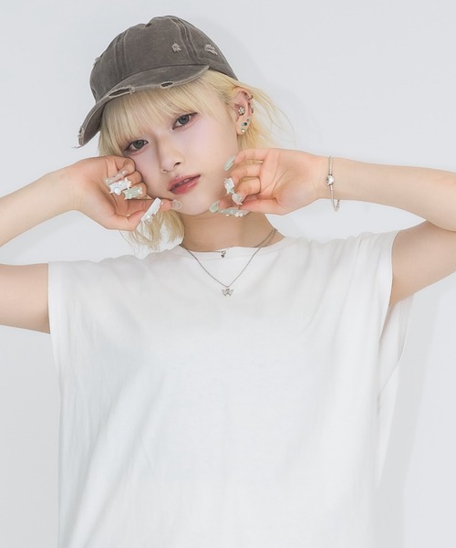 17HR(セブンティーンアワーズ)の「【ユニセックス】ロゴ刺繍ノースリーブTシャツ(Tシャツ/カットソー・レディース・ホワイト/チャコールグレー・FREE)」の12枚目の写真