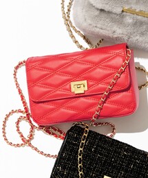 23区　レザー キルティング ショルダーバッグ 赤 23区 キルティングチェーン ショルダー バッグ （レッド系） -靴