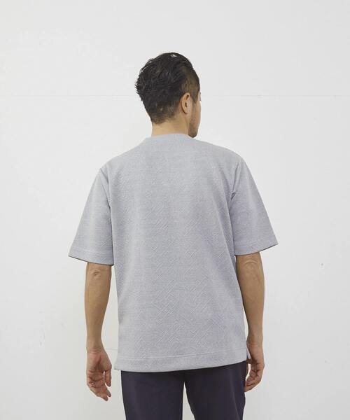 MEN'S MELROSE（メンズメルローズ）の「3Dジャガード5分袖クルーネックTシャツ（Tシャツ/カットソー・メンズ・杢グレー/ホワイト/ブラック・2/4/3）」の6枚目の写真