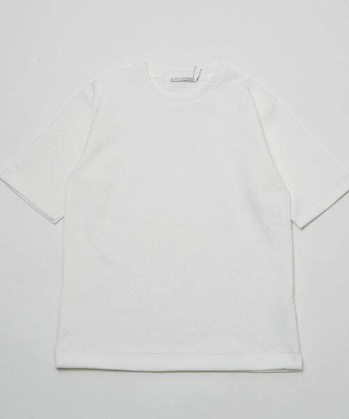 MEN'S MELROSE（メンズメルローズ）の「3Dジャガード5分袖クルーネックTシャツ（Tシャツ/カットソー・メンズ・杢グレー/ホワイト/ブラック・2/4/3）」の11枚目の写真