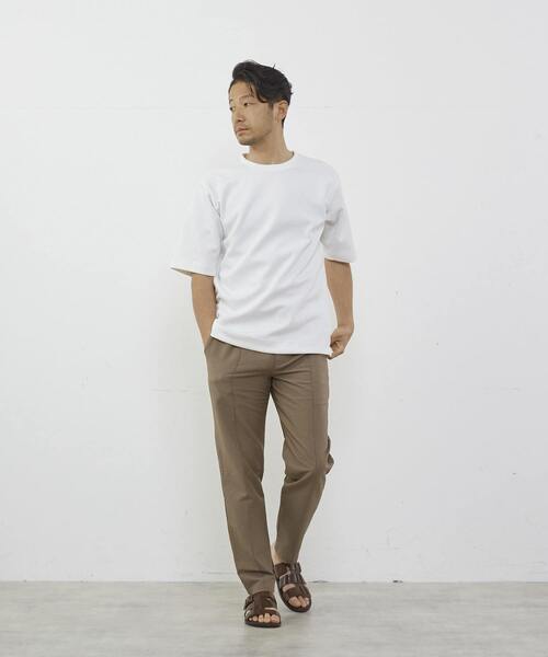 MEN'S MELROSE（メンズメルローズ）の「3Dジャガード5分袖クルーネックTシャツ（Tシャツ/カットソー・メンズ・杢グレー/ホワイト/ブラック・2/4/3）」の19枚目の写真