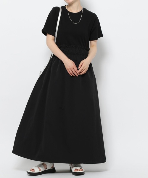 GLOBAL WORK（グローバルワーク）の「高山直子さんコラボ/ドッキングワンピ半袖/EiiS/991920（ワンピース・レディース・ブラック/カーキ・SMALL/X-SMALL）」の10枚目の写真
