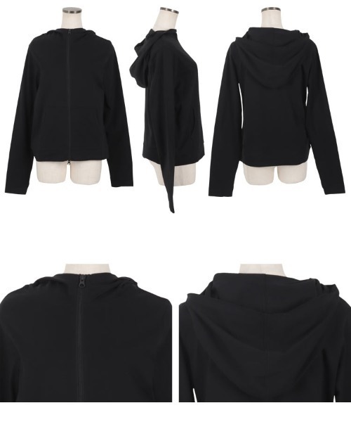 KOBE LETTUCE（コウベレタス）の「[ 超冷感 ] UVカット接触冷感ラッシュガードパーカートップス（パーカー・レディース・ブラック/グレー/ネイビー/グレイッシュベージュ・L/M/XL）」の10枚目の写真