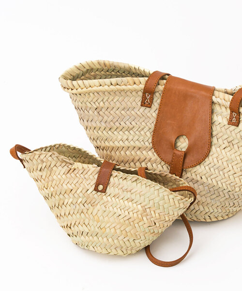 バッグ KECH LeS ESSENTIELS RAFFIA LEATHER FLAP RAFFIA LEATHER FLAP BAG SMALL BROWN ラフィアレザー フラップバッグ