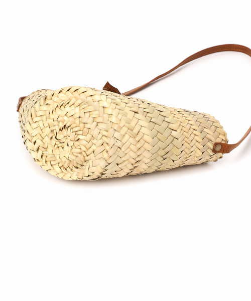 バッグ KECH LeS ESSENTIELS RAFFIA LEATHER FLAP RAFFIA LEATHER FLAP BAG SMALL BROWN ラフィアレザー フラップバッグ