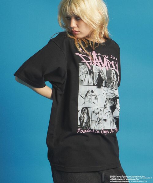 PLAYBOY（プレイボーイ）の「【SEQUENZ（シークエンズ）】PB PLAYMATE PHOTO S/S TEE / PLAYBOY×Sequenz フォト ストリート 90s Tシャツ 半袖（Tシャツ/カットソー・メンズ・ブラック/クリーム/ホワイト・MEDIUM/LARGE/X-LARGE）」の19枚目の写真