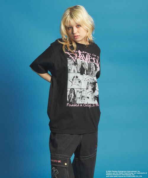 PLAYBOY（プレイボーイ）の「【SEQUENZ（シークエンズ）】PB PLAYMATE PHOTO S/S TEE / PLAYBOY×Sequenz フォト ストリート 90s Tシャツ 半袖（Tシャツ/カットソー・メンズ・ブラック/クリーム/ホワイト・MEDIUM/LARGE/X-LARGE）」の22枚目の写真