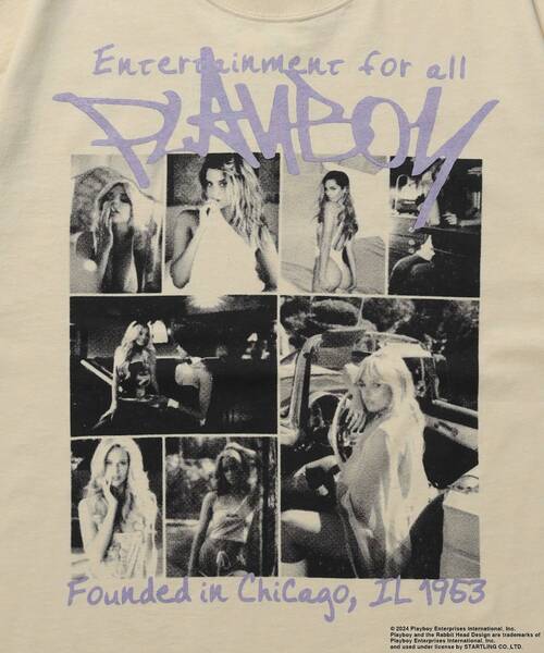 PLAYBOY（プレイボーイ）の「【SEQUENZ（シークエンズ）】PB PLAYMATE PHOTO S/S TEE / PLAYBOY×Sequenz フォト ストリート 90s Tシャツ 半袖（Tシャツ/カットソー・メンズ・ブラック/クリーム/ホワイト・MEDIUM/LARGE/X-LARGE）」の17枚目の写真