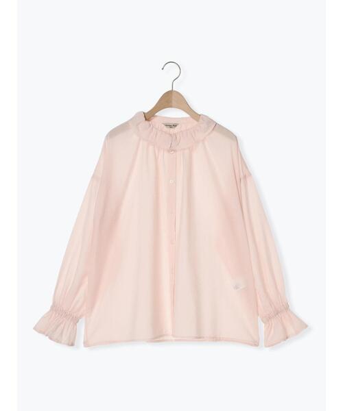 Samansa Mos2(サマンサ モスモス)の「デニム/無地シアーフリル襟ブラウス(シャツ/ブラウス・レディース・オフホワイト/ブルー/ピンク/サックスブルー・F)」の12枚目の写真