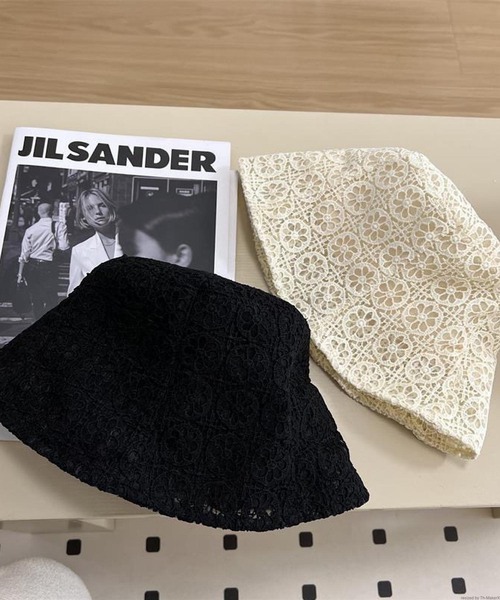 TONE SELECT GOODS（トーンセレクトグッズ）の「pur chouchou/花柄レース バケットハット P4260（ハット・レディース・ブラック/アイボリー・FREE）」の6枚目の写真