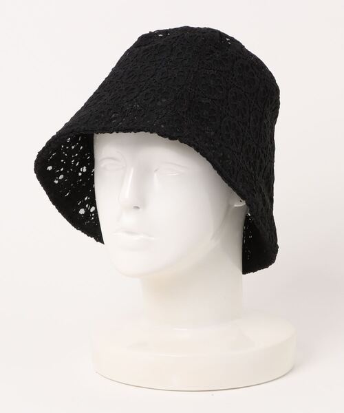 TONE SELECT GOODS（トーンセレクトグッズ）の「pur chouchou/花柄レース バケットハット P4260（ハット・レディース・ブラック/アイボリー・FREE）」の4枚目の写真