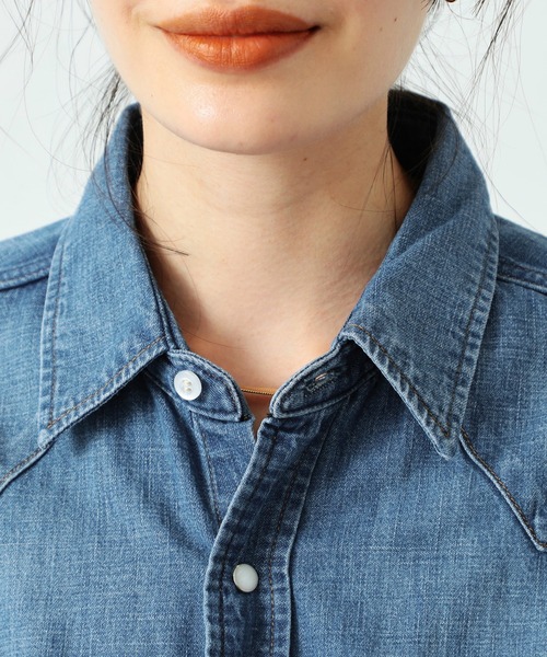 Lee（リー）の「Wrangler/ラングラー 127MW【ユニセックス】ウエスタンデニムシャツ（シャツ/ブラウス・メンズ・ブルー・LARGE/X-LARGE/MEDIUM/SMALL）」の10枚目の写真