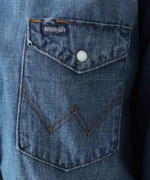 Lee（リー）の「Wrangler/ラングラー 127MW【ユニセックス】ウエスタンデニムシャツ（シャツ/ブラウス・メンズ・ブルー・LARGE/X-LARGE/MEDIUM/SMALL）」の13枚目の写真