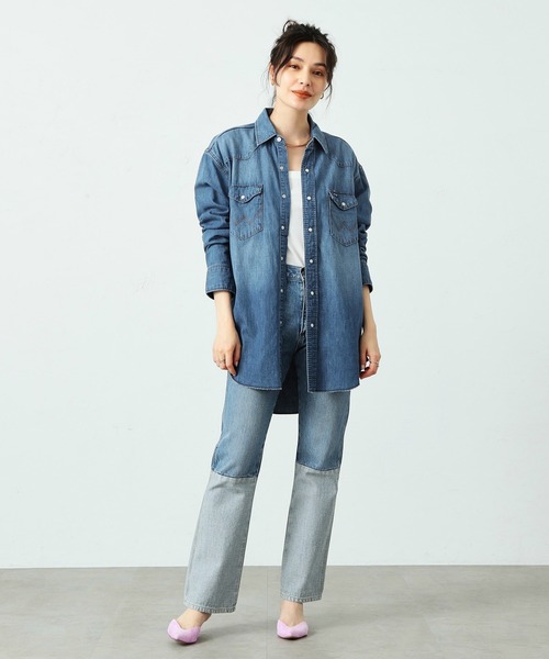 Lee（リー）の「Wrangler/ラングラー 127MW【ユニセックス】ウエスタンデニムシャツ（シャツ/ブラウス・メンズ・ブルー・LARGE/X-LARGE/MEDIUM/SMALL）」の2枚目の写真