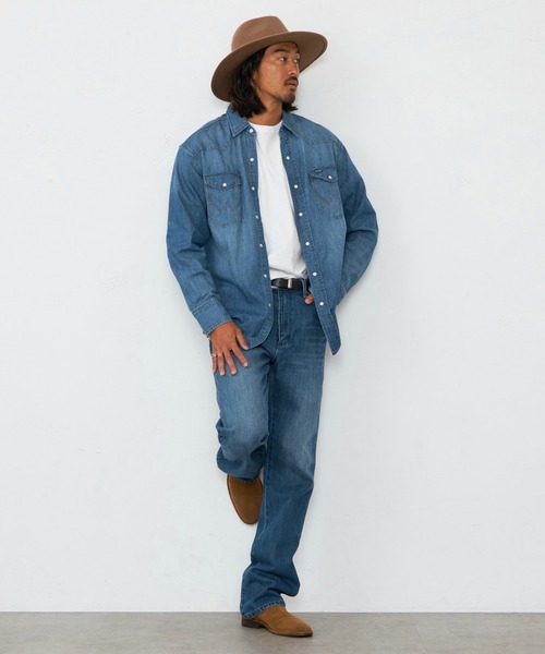 Lee（リー）の「Wrangler/ラングラー 127MW【ユニセックス】ウエスタンデニムシャツ（シャツ/ブラウス・メンズ・ブルー・LARGE/X-LARGE/MEDIUM/SMALL）」の17枚目の写真