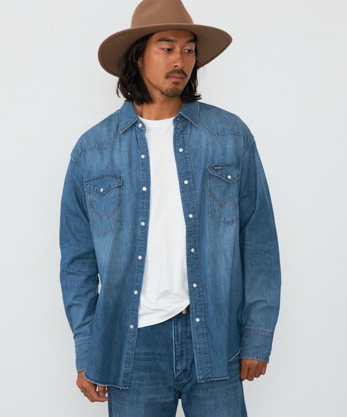 MB リジッドデニムウエスタンシャツ Wrangler ラングラー L ラングラー