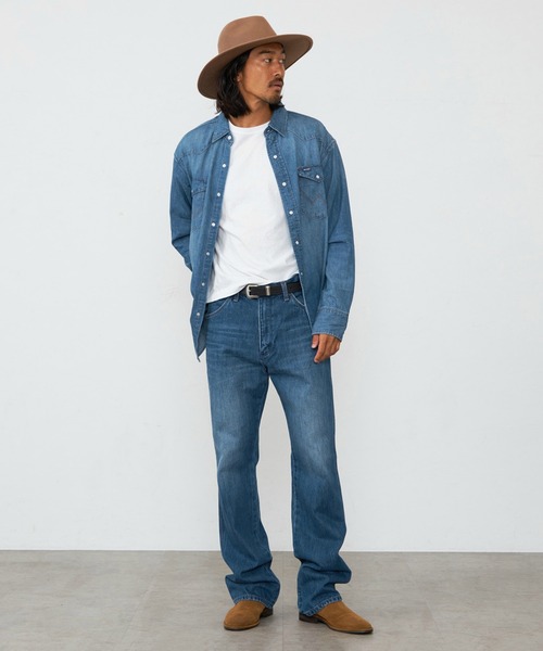 Lee（リー）の「Wrangler/ラングラー 127MW【ユニセックス】ウエスタンデニムシャツ（シャツ/ブラウス・メンズ・ブルー・LARGE/X-LARGE/MEDIUM/SMALL）」の20枚目の写真